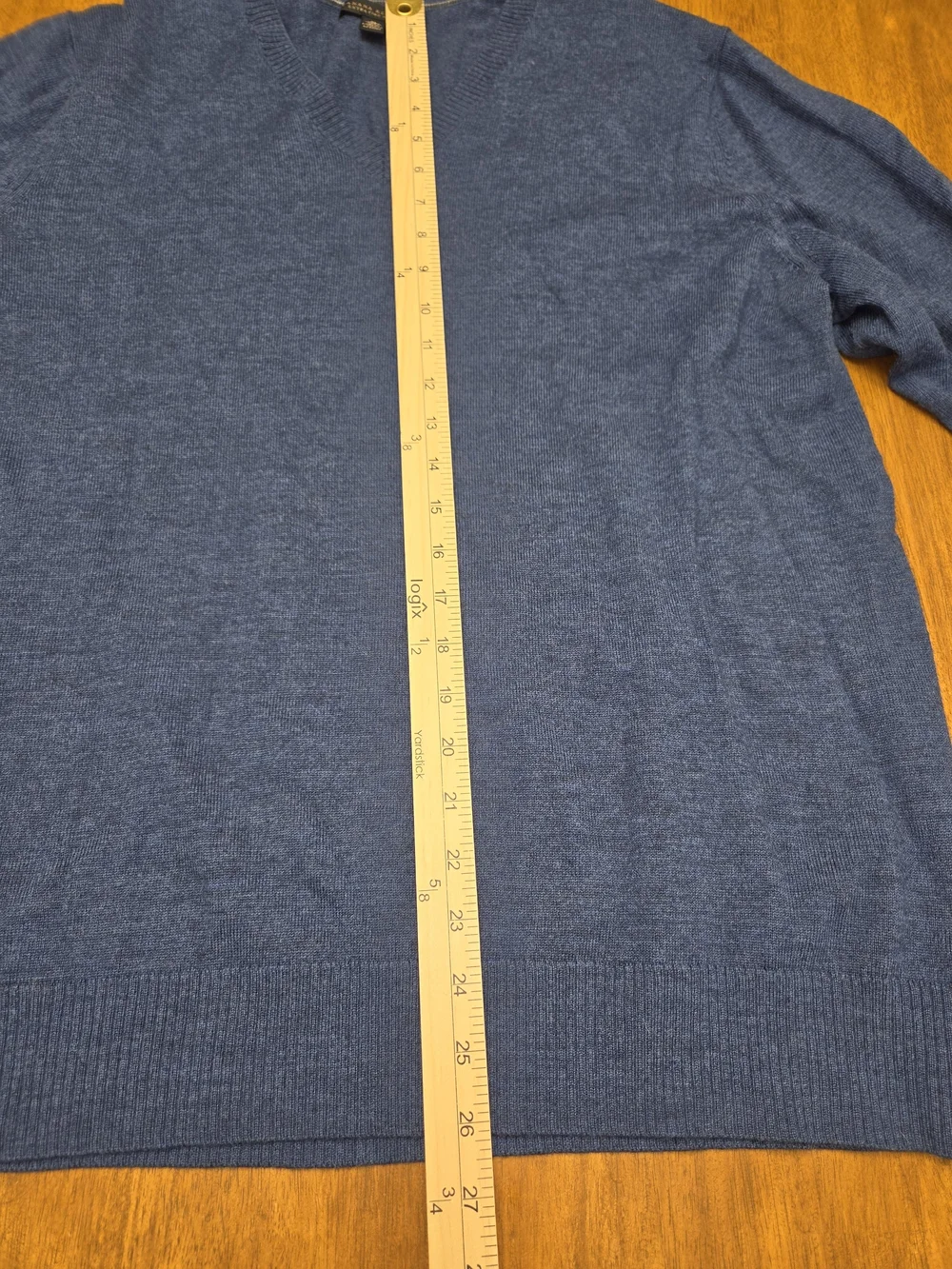 Marino Wool Extra Fine, Men's V-Neck Sweater-Blue-Banana Republic XL Long Sleeve